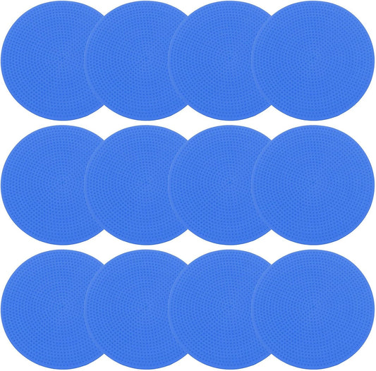 PATIKIL 4 Inch Poly Spot Markers, 12Pcs Non Slip Rubber Floor Dots with Storage Bag Flat Agility Cones for Sports Training Basketball Football