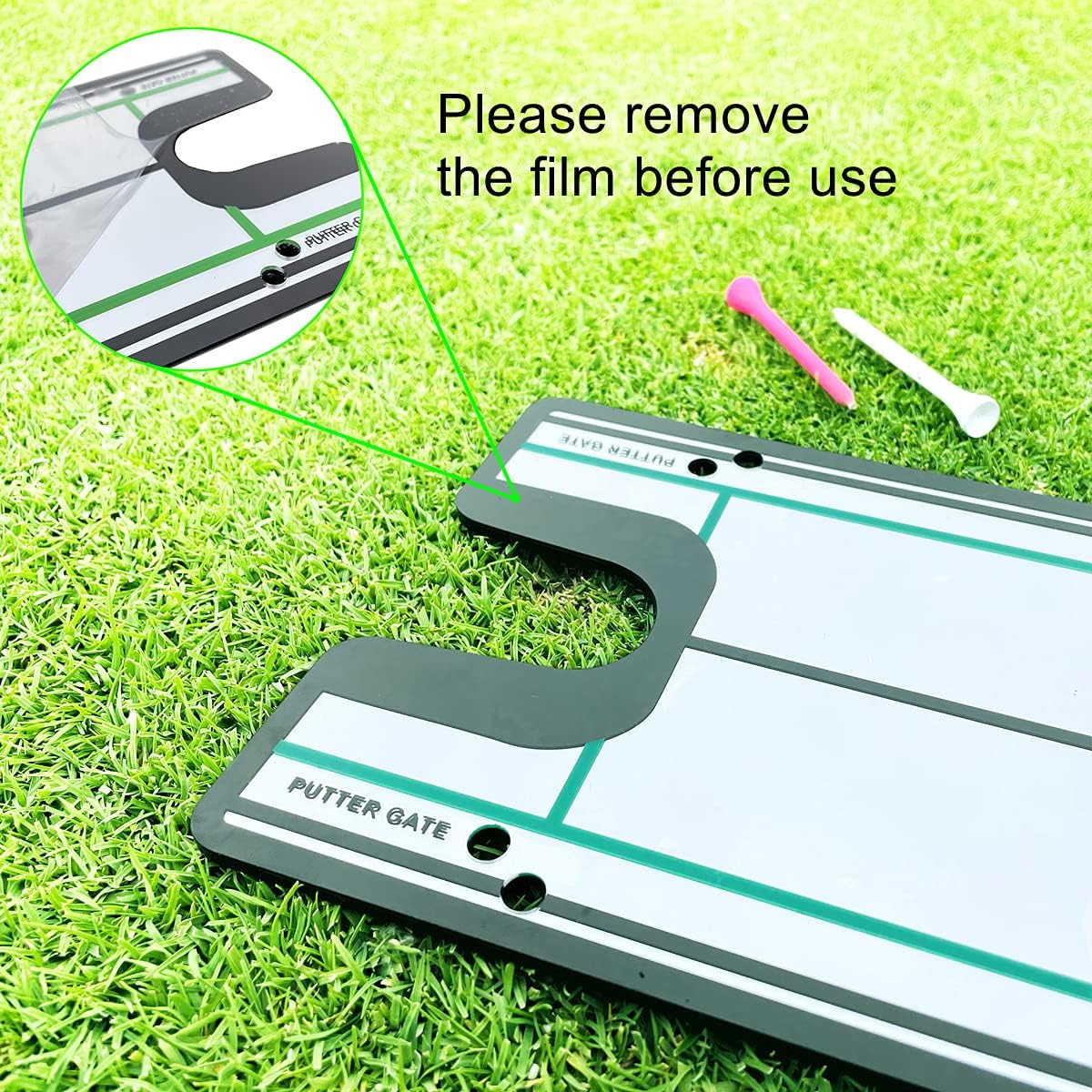 GLANC Golf Putting Alignment Mirror (12” x 6”), Putting Training Aids with Carry Bag for Indoor & Outdoor Use, Trainer Putting Practice Mirror for Improving Technique Accuracy Posture