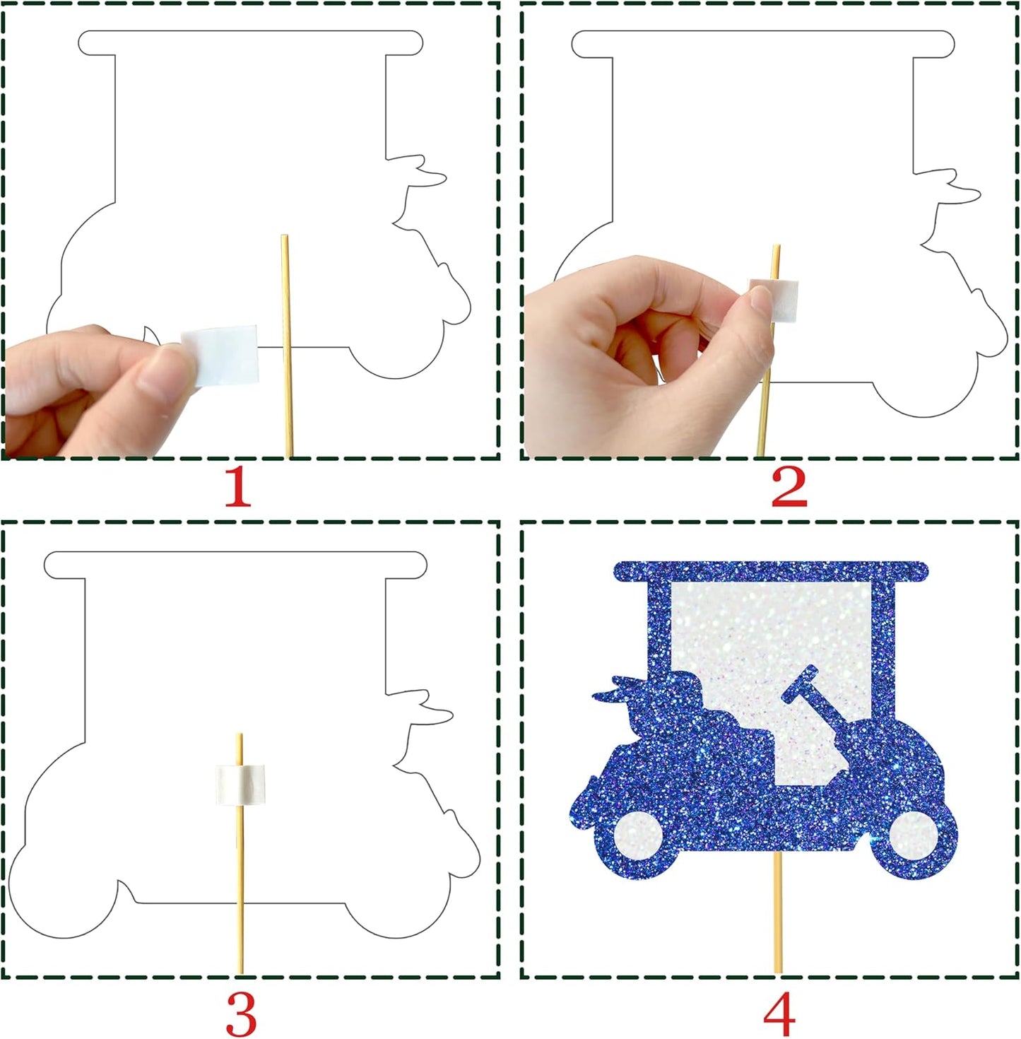 12Pcs Golf Party Centerpiece Sticks Glitter Golf Birthday Party Table Toppers Golf Centerpiece Decorations for Golf Sport Theme Baby Shower Supplies