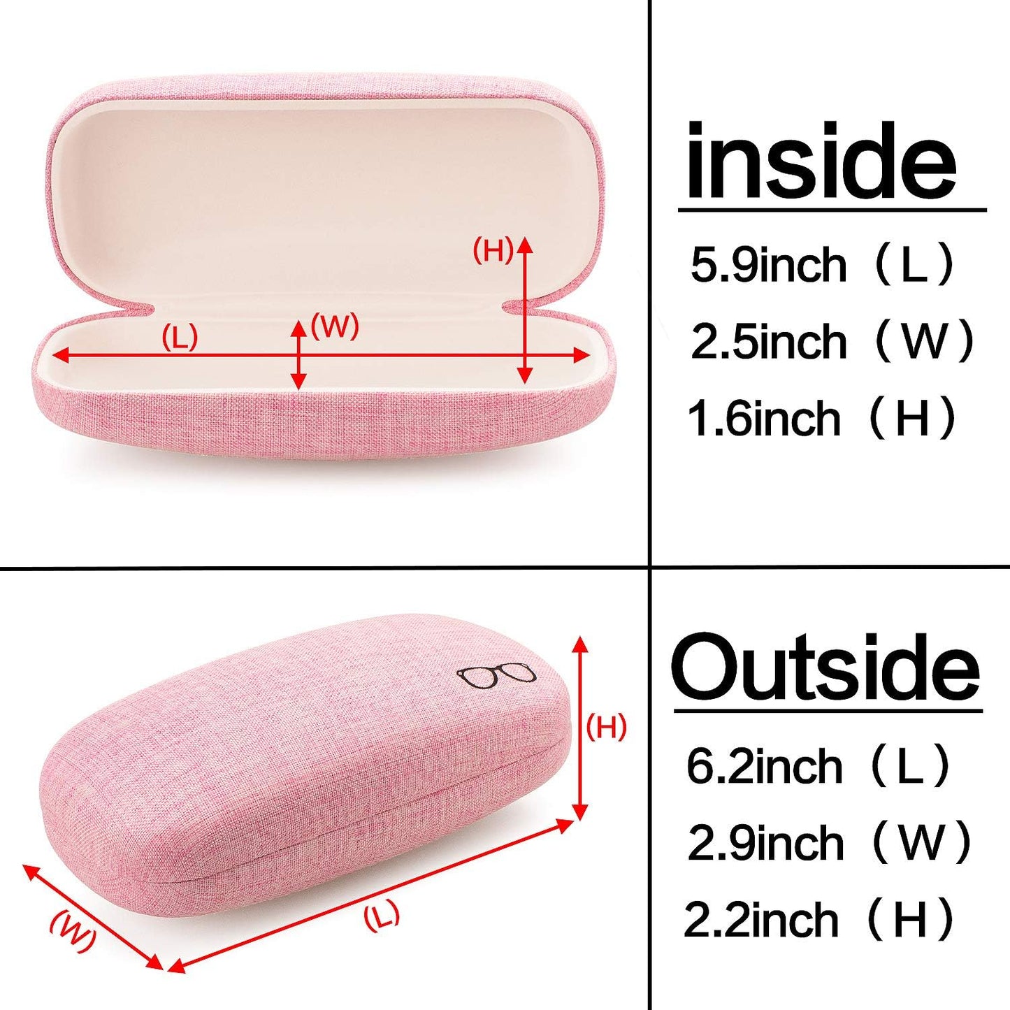 Vemiss Hard Shell Eyeglasses Cases, Linen Fabrics Protector Sunglasses Case, Large Glasses Case
