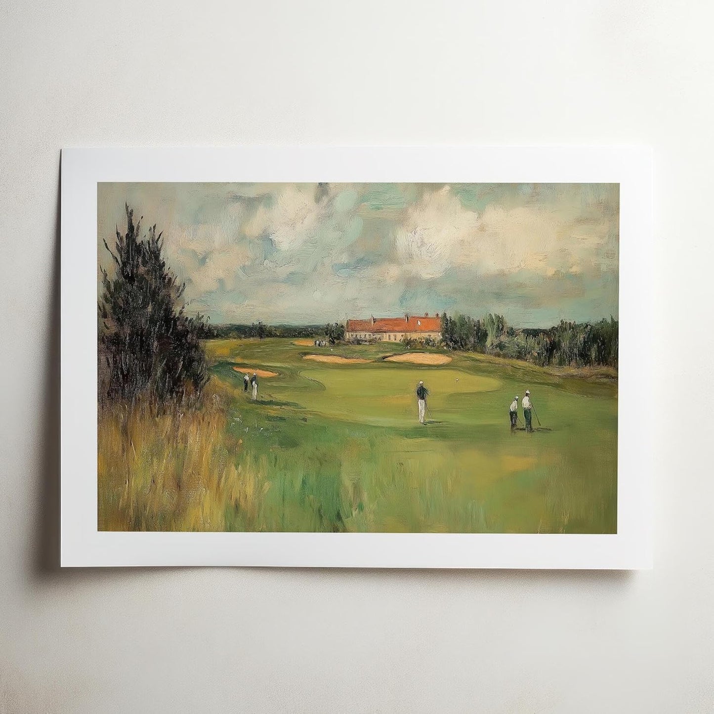 Vintage Golf Course Premium Giclee Fine Art Prints - Antique Style Golf Course Painting Posters, Golf Wall Art, Aesthetic Golfing Poster for Home Office Decor, Ready to Frame