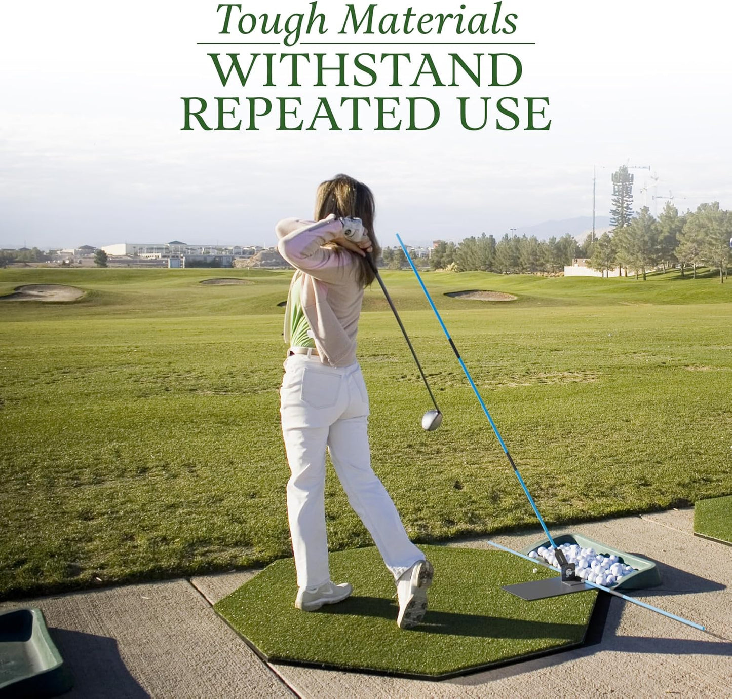 Golf Alignment Stick Holder Plate, Professional Swing Trainer, Practice Tool Training Equipment Golfing Accessory Complete with Alignment Sticks and Divot Repair Tool