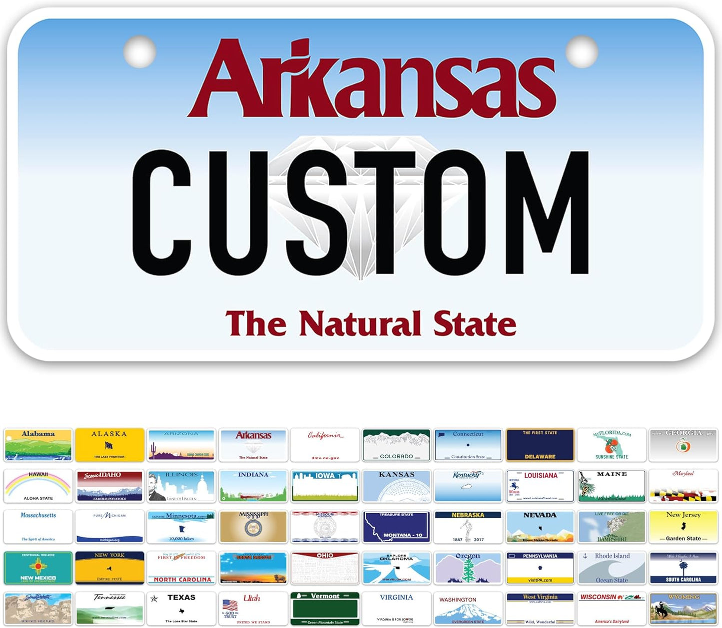 Mini License Plates, Personalized License Plates, Custom for Car, Bikes, ATV, Kids Car, Golf Cart, Jeep, 2x4 Inch, Rust-Free Fade Resistant Aluminum, USA Made by My Sign Center (Arkansas)
