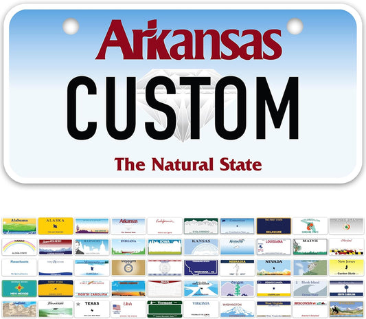 Mini License Plates, Personalized License Plates, Custom for Car, Bikes, ATV, Kids Car, Golf Cart, Jeep, 2x4 Inch, Rust-Free Fade Resistant Aluminum, USA Made by My Sign Center (Arkansas)