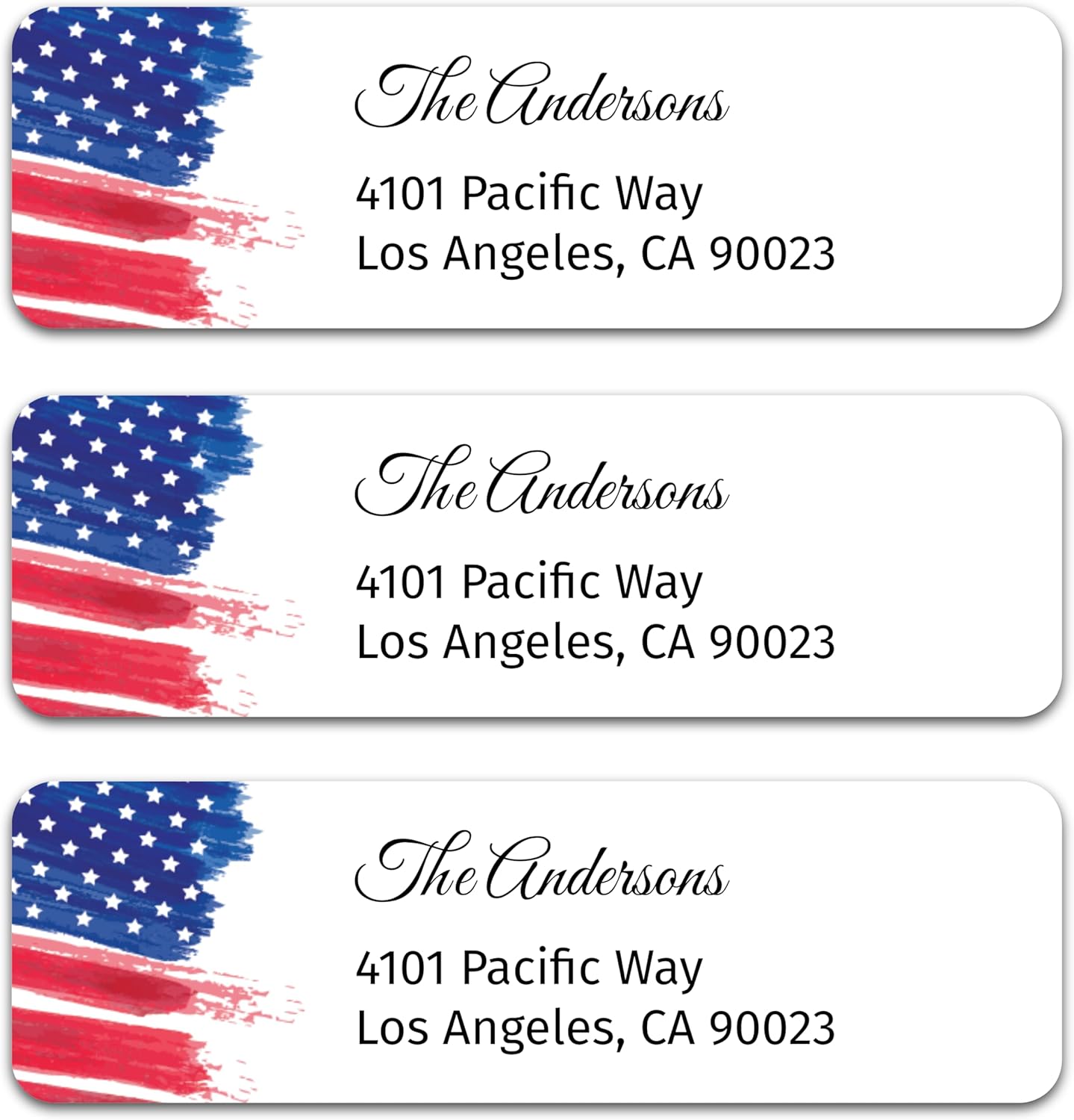 Personalized Patriotic Return Address Labels, Self-Adhesive Address Stickers on Sheets, 50-1000 Labels (Flagpole)