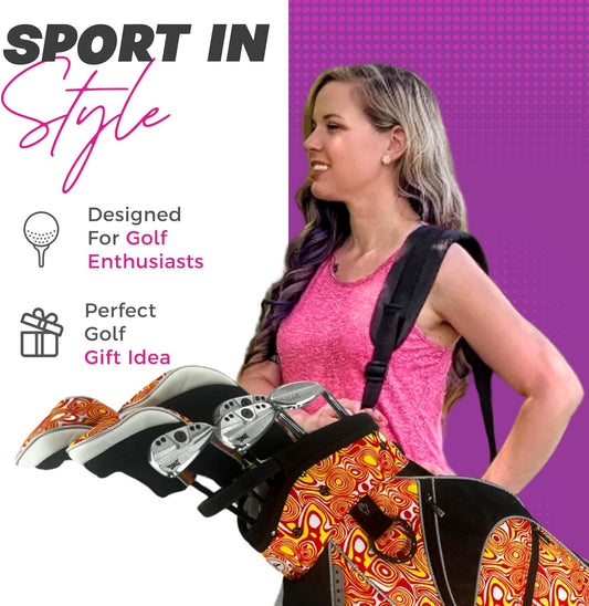 Taboo Fashions Monaco Golf Club Covers for Women - Numbered Golf Headcovers Set for Driver, Fairway and Hybrid Clubs - Weather Resistant, Pack of 4