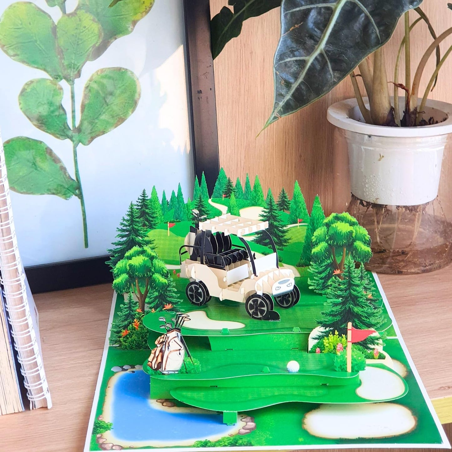 HEARTAGS- Pop Up Birthday Card for Men, Golf Birthday Card For Dad, Husband, Brother, Son, Grandpa, 3D Golf Popup Greeting Cards, Size 6x8 inches Includes Message Note and Envelop