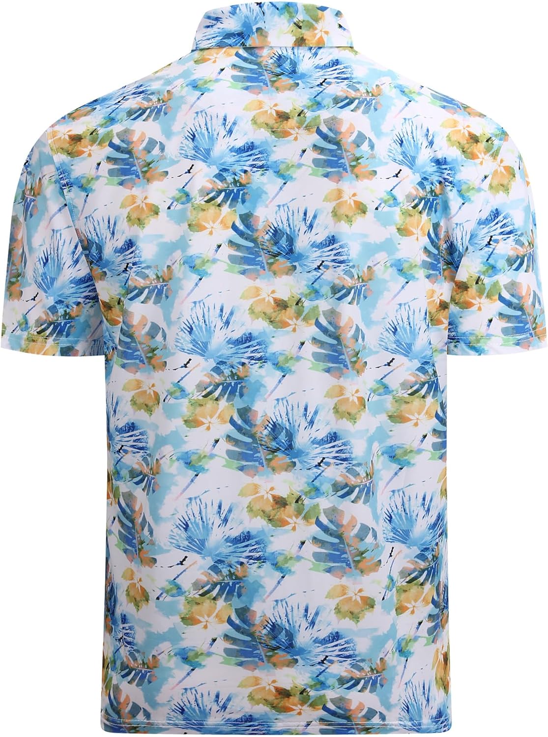 Alex Vando Mens Hawaiian Golf Shirt Moisture Wicking Digital Print Golf Shirts for Men