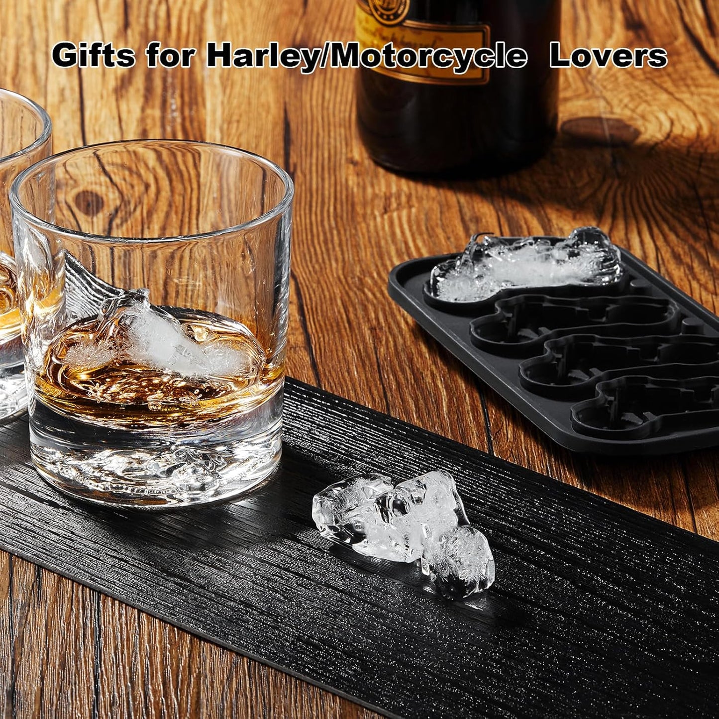 Novelty Motorcycle Ice Cube Mold, Funny Motorcycle Gifts for Men, Holiday Stocking Stuffers for Men, Large Ice Cube Molds for Whiskey, Bourbon, Cocktails