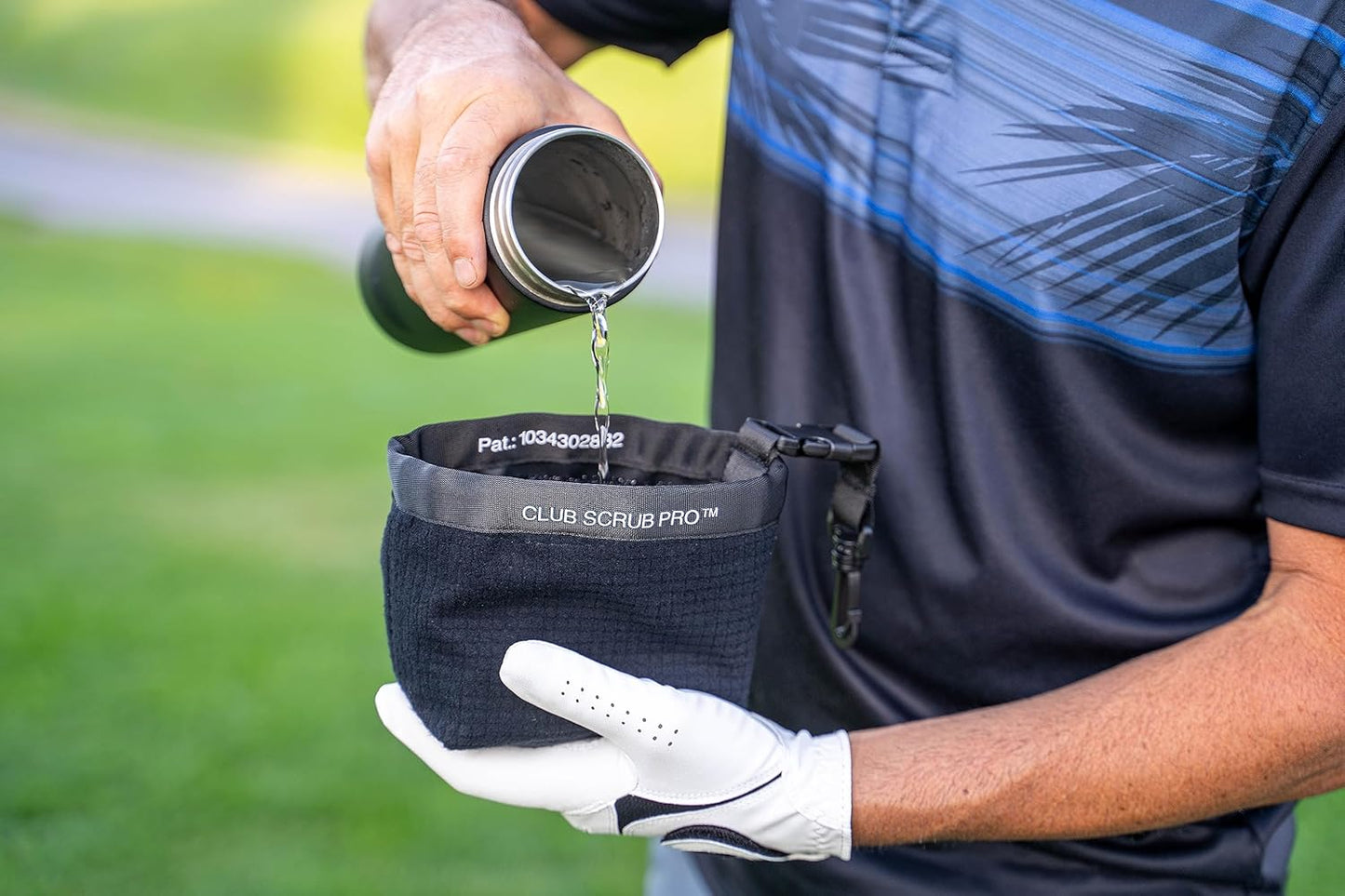 Club Scrub Golf Club and Golf Ball Cleaning Bag, Waterproof Clean Face Technology Liner, Detachable Clip, Machine Washable, Cleans Club Grooves, Dry Exterior (Neoprene or Microfiber Option Available)