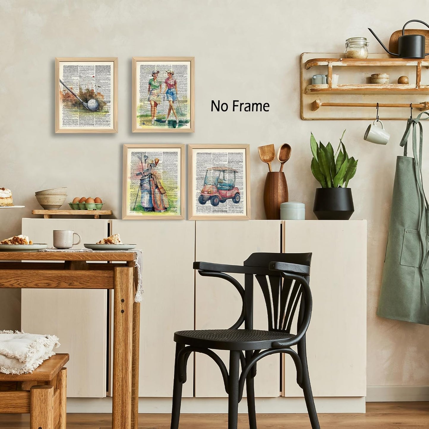 KSDUT Retro Golf Wall Decor Art Set of 4 - Vintage Artwork Poster Prints Gym Club Wall Decor Golf Gifts Wall Art for Office Games Sports Room Dorm Decorations - 8"x10" Unframed