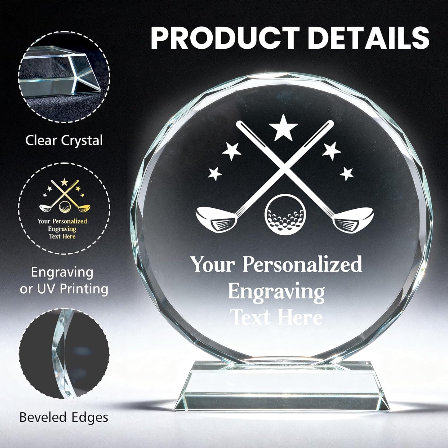 Personalized Trophy Award - Custom Crystal Awards and Trophies - Plaques Personalized Engraved - Thank You Gifts - Employee Appreciation Gifts for Cowokers, Recognition, Sports