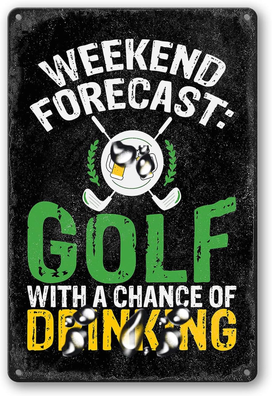 Golf Sign Metal Signs Vintage Funny Tin Signs For Man Cave Signs And Decor Caution Golf Cart Vintage And Retro Signs Personalized Golf Themed Decor 8X12 Inch