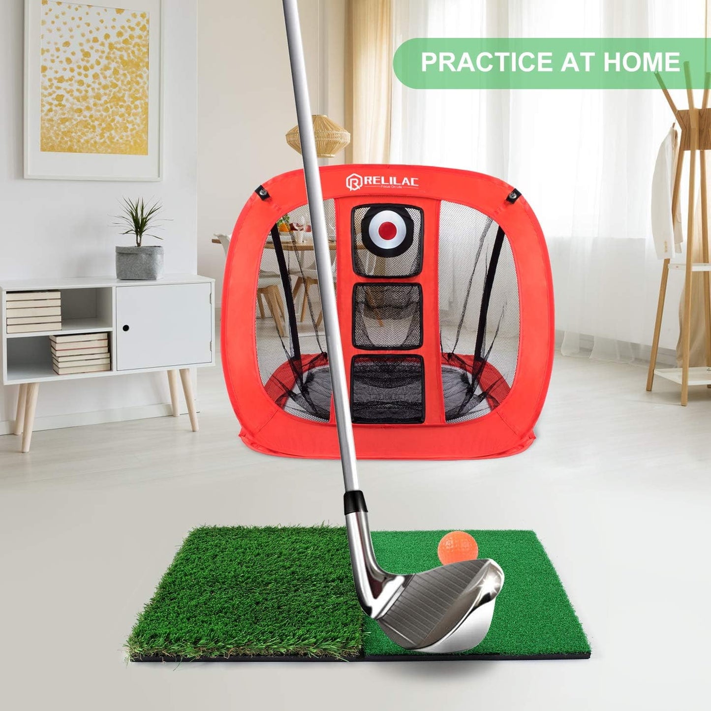 Pop Up Golf Chipping Net - Indoor/Outdoor Golfing Target Accessories for Backyard Accuracy and Swing Practice - Gifts for Men, Dad, Husband, Women, Kid, Golfers