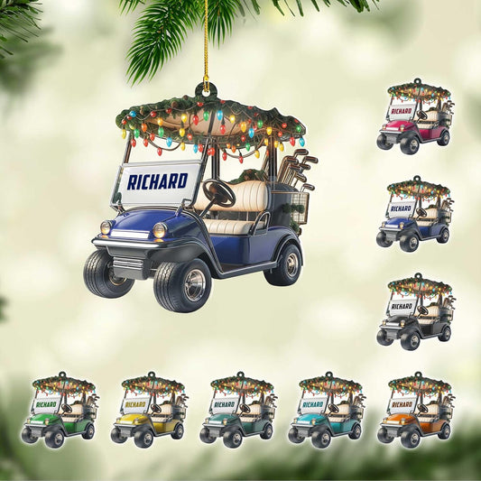 Personalized Golf Ornaments for Christmas Tree 2025 Custom Golf Christmas Ornament Golfing Bag Ornament Sports Golf Cart Ornaments Gift for Golfer Bag Golfing Lovers Hanging Decoration (G15)