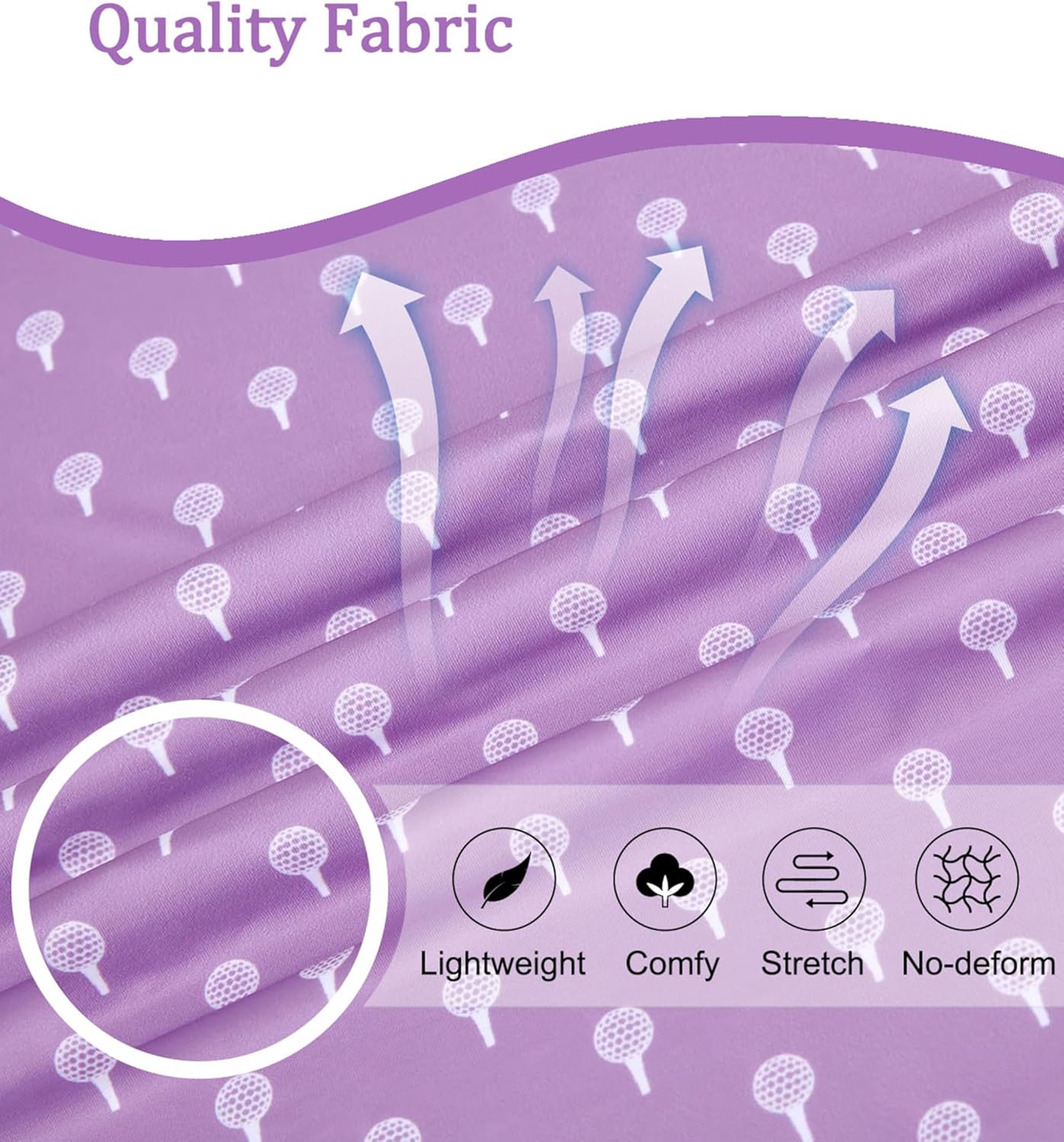 Hodaweisolp Golf Shirts for Men Dry Fit Print Moisture Wicking Performance Short Sleeve Polo Shirt