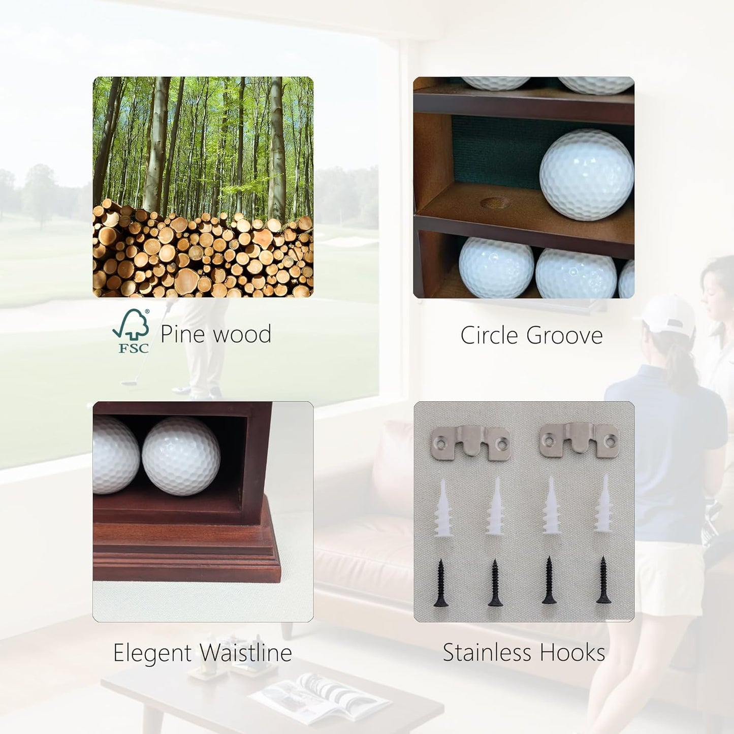 Elegant Golf Ball Display Case - Wall Mount Shadow Box for Store or Exhibition Showcases, Versatile Wall Mount Golf Memorabilia Case for Stores