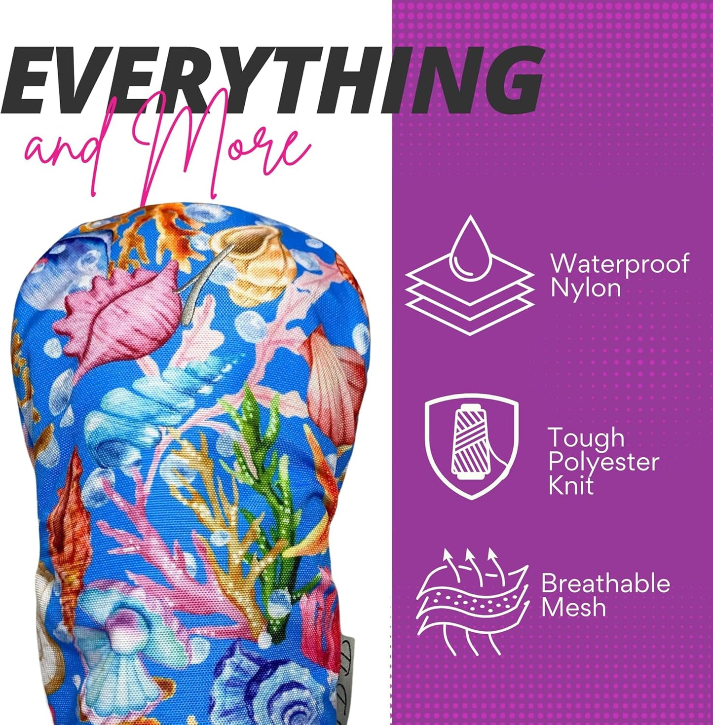 Taboo Fashions Resort Collection Golf Club Covers for Women - Numbered Golf Headcovers Set for Driver, Fairway and Hybrid Clubs - Weather Resistant, Pack of 4