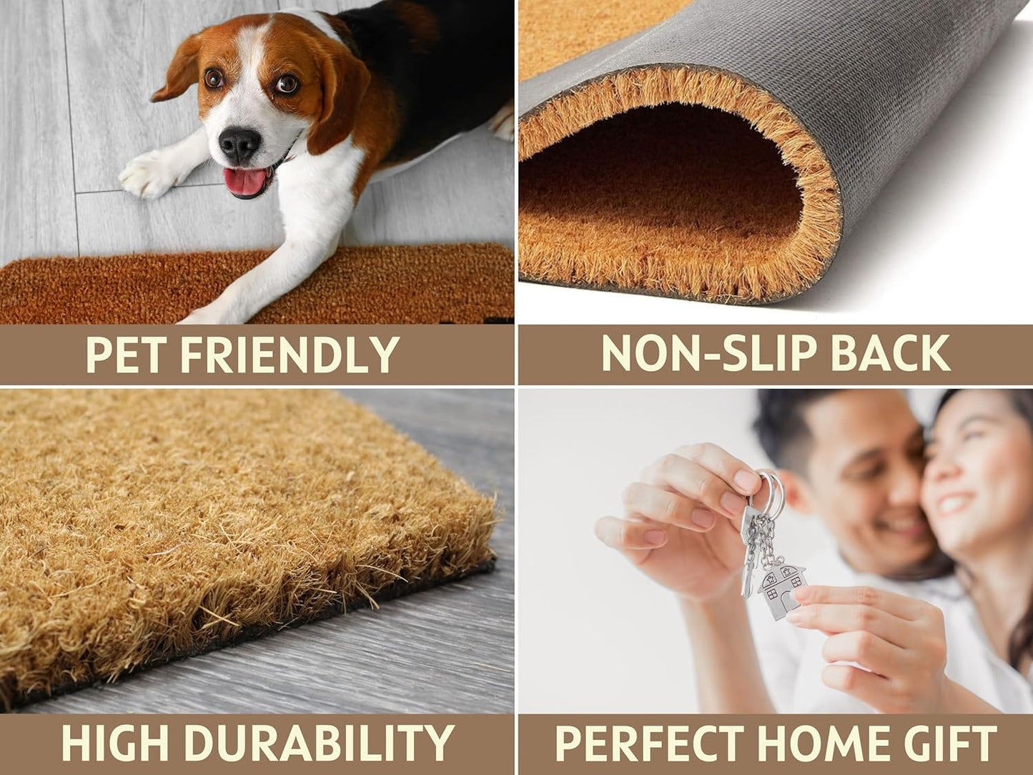 clicked craft Personalized Door Mat with Monogram - Custom Doormat with Anti-Slip Backing - 3 Size Options - Family Doormat Custom Door Mats for Front Door Front Door Mat for Outdoor Decor