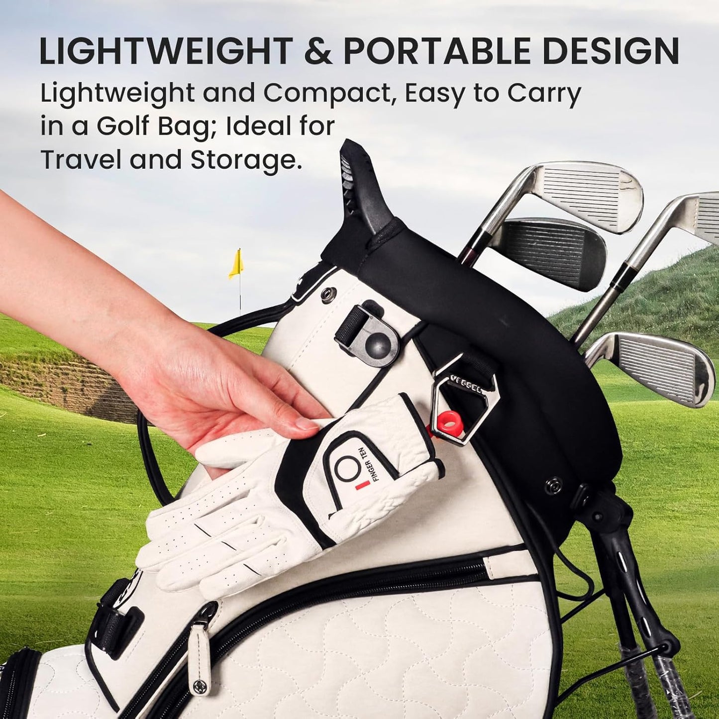 FINGER TEN Golf Gloves Stretcher Holder Hanger Keeper Dryer Shaper Tool Accessories Durable Glove Support Frame Guardian Hook to Bag Gifts for Men Women Golfer