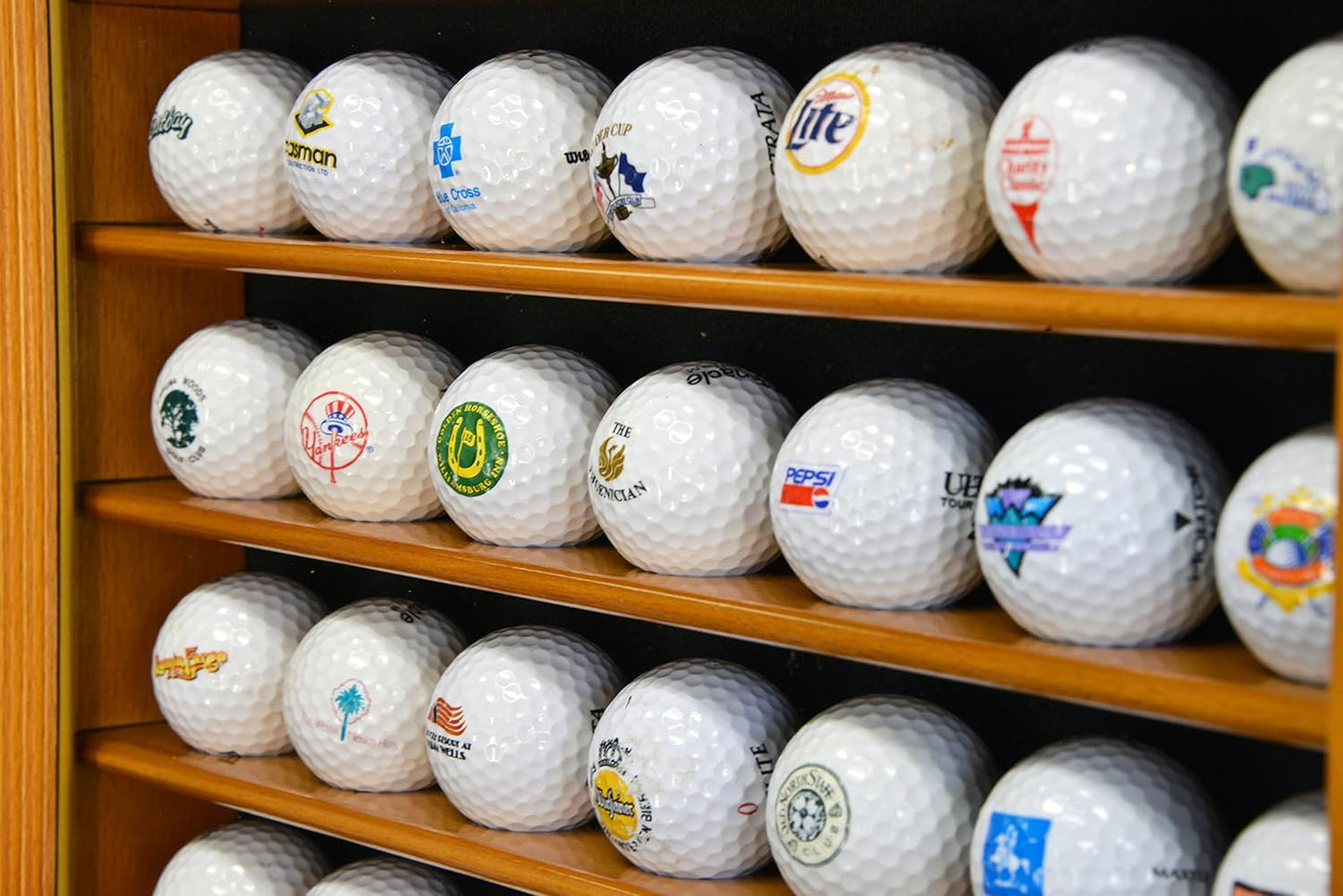 Golf Ball Display Case Holder Cabinet Wall Rack Stand Select Your Size 98% UV Lockable 5 Sizes 4 Colors to Choose