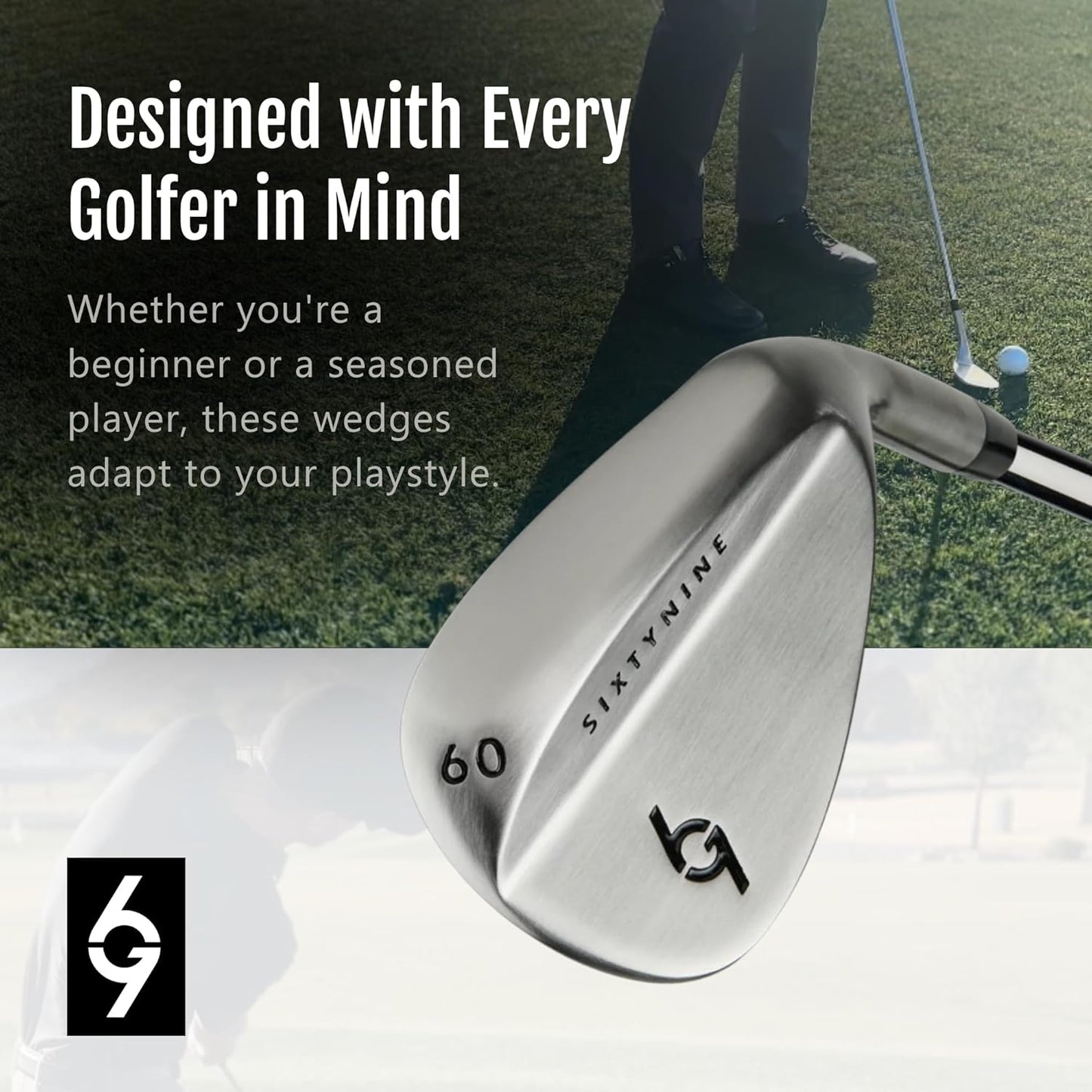 Golf Wedge Set for Men & Women (54/60/69 Set) by 69 Degree Golf | Lob, Sand & Pitching Wedges | Length 35" Steel Shaft