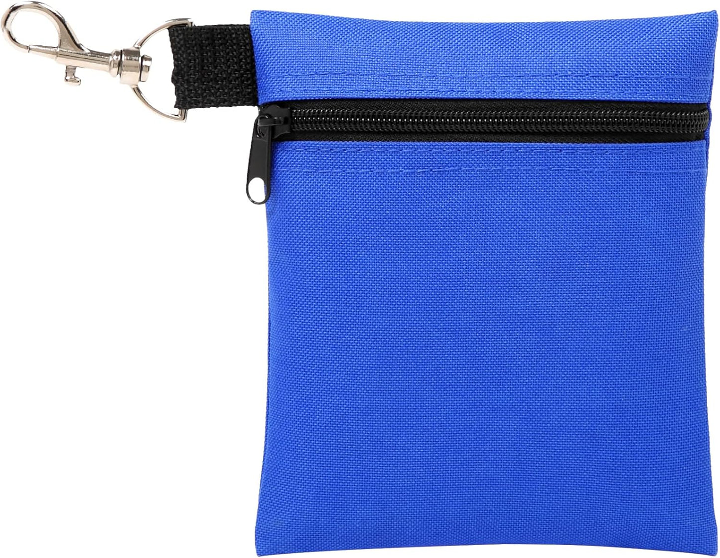 BuyAgain Golf Tee Pouch, 5.62 X 6.87 Inch Professional Zipper Golf Tee/Ball Pouch Bag with Metal Lobster Claw Clip