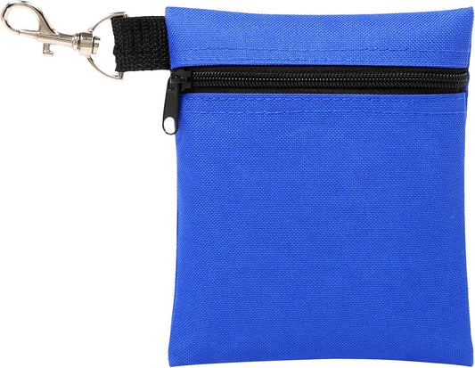 BuyAgain Golf Tee Pouch, 5.62 X 6.87 Inch Professional Zipper Golf Tee/Ball Pouch Bag with Metal Lobster Claw Clip