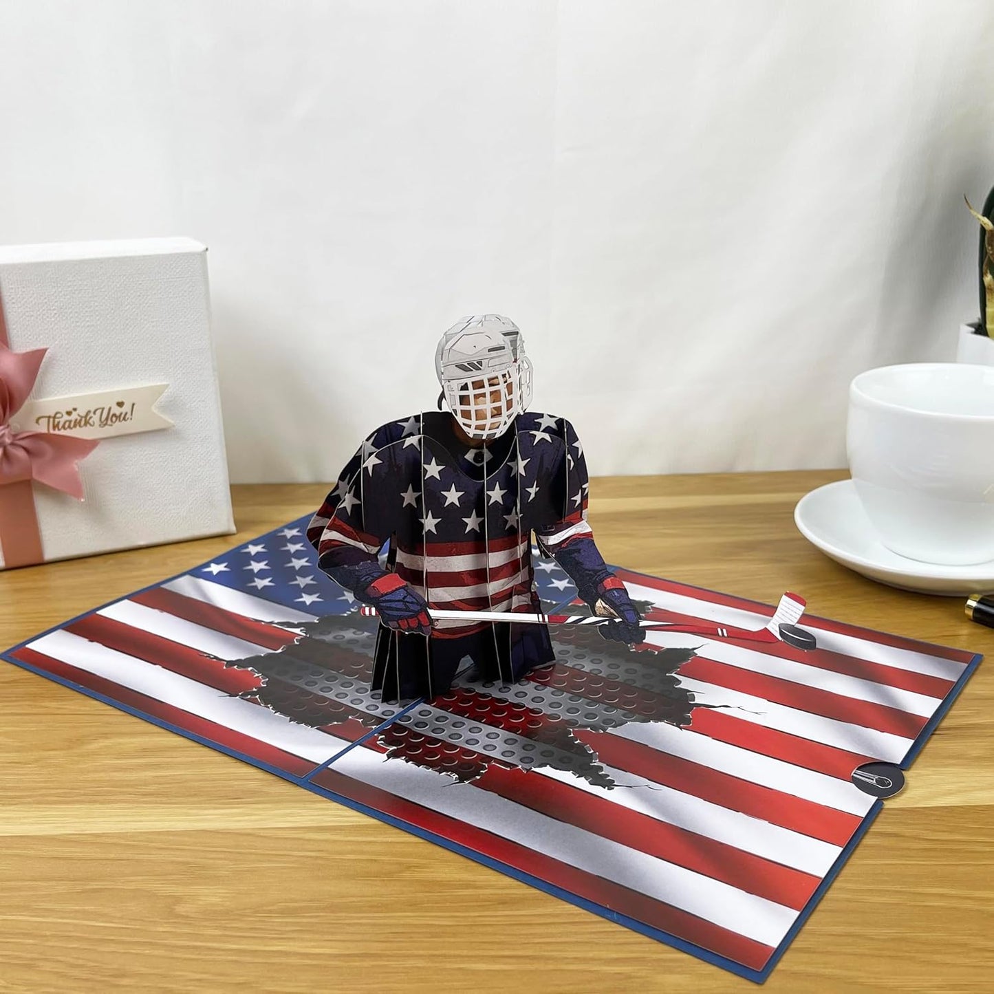 3D Popup Card of Hockey Player, Paper Art & Handicraft, Greeting Card, Birthday, Anniversary, Christmas, Fathers Day Card, Handmade Gift For Him, Men, Dad, Son, Boyfriend, Husband