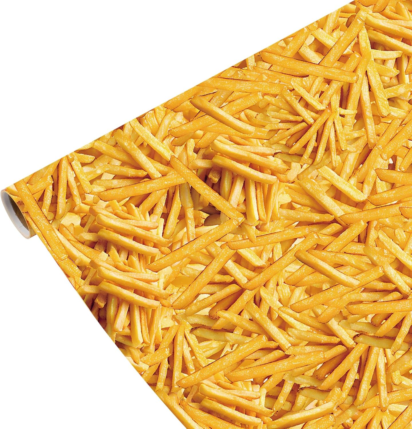 French Fries Wrapping Paper Roll - 17Inch x16.4Feet - Funny Realistic Crispy Fries Pattern Gift Wrap Food Gift Packing Paper for Birthday,Party