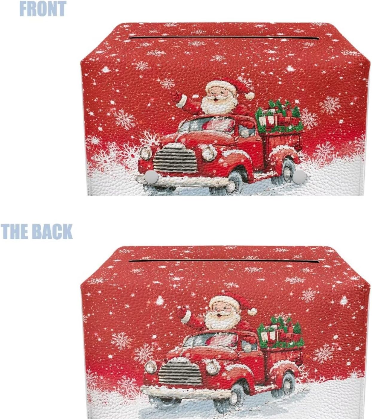 Christmas Truck Tissue Box Cover - Rectangle Modern Home Decor for Home, Bathroom, Kitchen, Kids Room