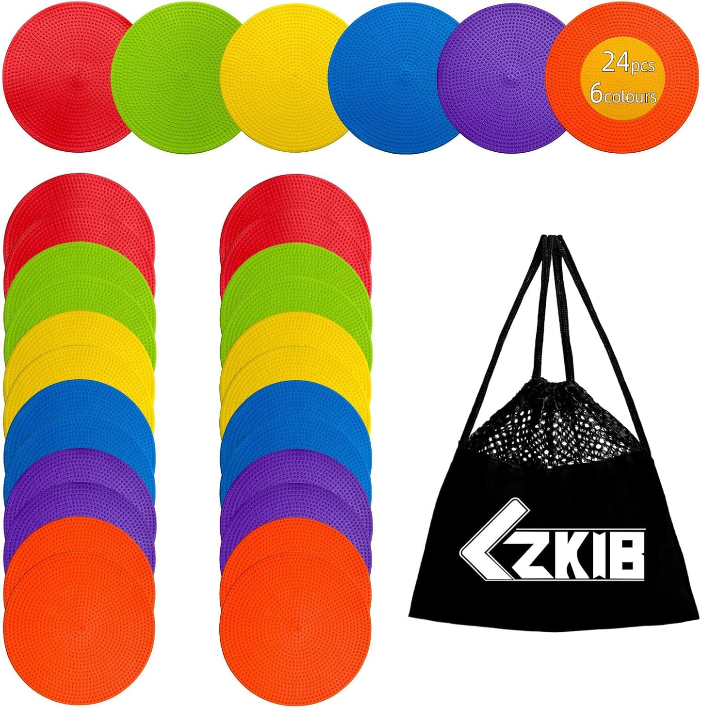 Spot Markers 4.72/9 Inch 12/24/36 Pcs Anti-Slip Agility Floor Markers,Colorful Flat Field Gym Classroom Floor Spots Set for Indoor Outdoor Soccer Basketball Sports Speed Training and Drills