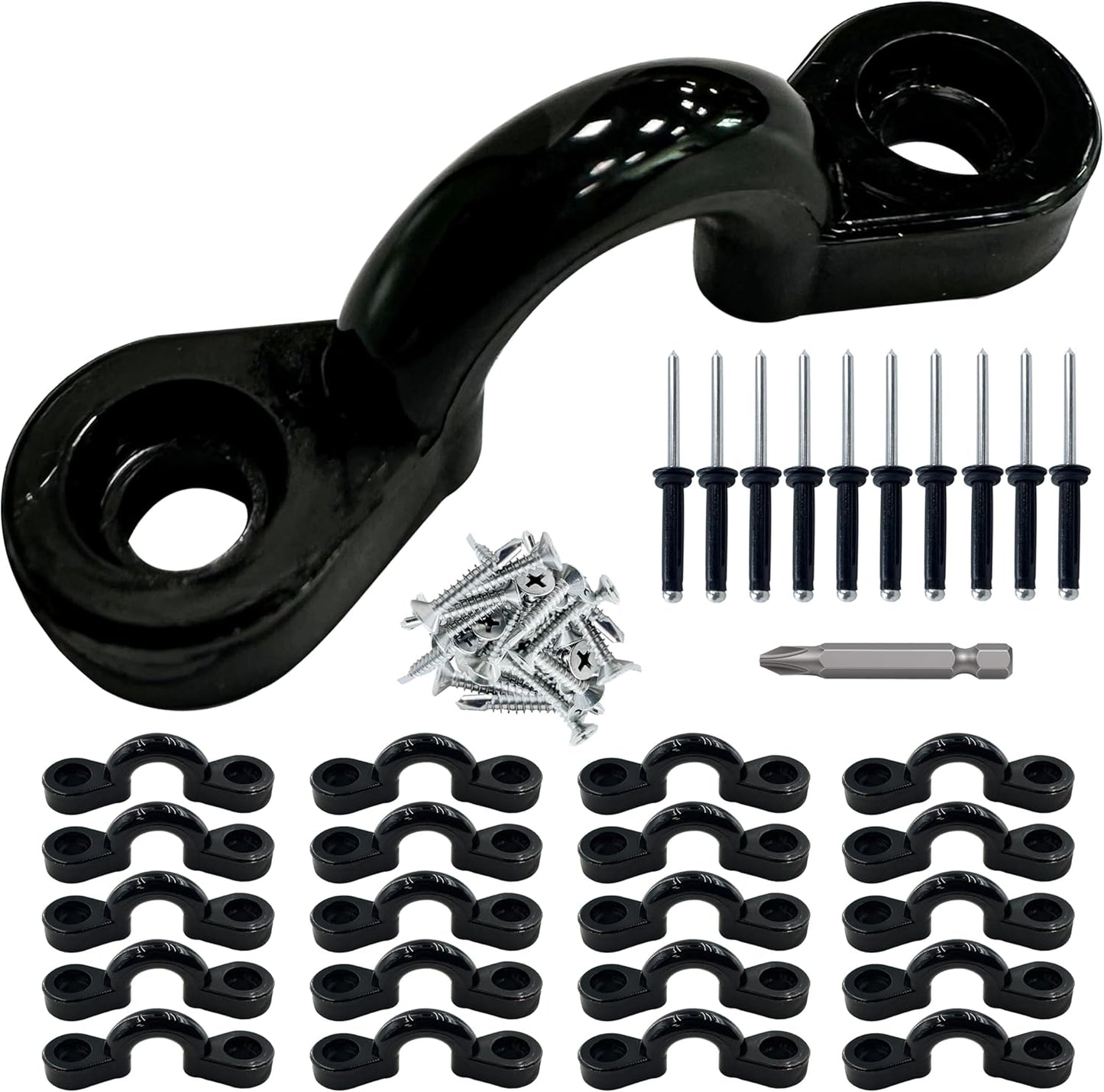 Kayak Pad Eyes/Kayak Handle,Pad Eye with Rivets; Kayak Handle with Accessories, Suitable for Multi-Brand Boats, Canoe Accessories, Luggage, Tether Cleats, etc