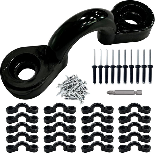 Kayak Pad Eyes/Kayak Handle,Pad Eye with Rivets; Kayak Handle with Accessories, Suitable for Multi-Brand Boats, Canoe Accessories, Luggage, Tether Cleats, etc