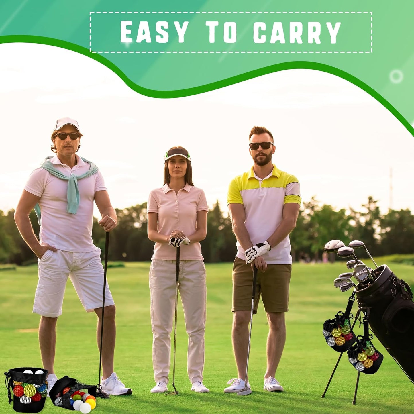 6 Pcs Golf Ball Storage Bag Nylon Mesh Golf Pouch Bags Organizer Drawstring Bags for Balls Outdoor Carrying