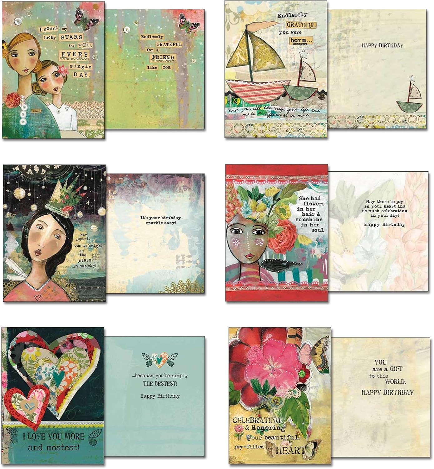 Leanin' Tree The Art of Kelly Rae Roberts - Made in USA - 20 All Occasion Cards Assortment Box with Envelopes, Greeting Cards Assortment Box, Includes Birthday, Thank You, Blank, Get Well, Sympathy