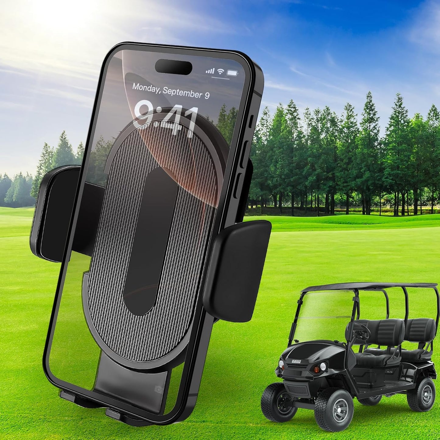Magnetic Golf Cart Phone Holder for EZGO Club Car Yamaha, Golf Cart Phone Mount with Strong Magnets for iPhone Samsung Galaxy Google Pixel & all Cellphones, Easy Pick & Place Golfing Accessories