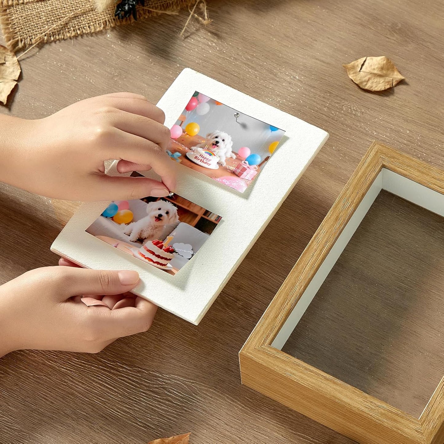 5x7 Mini Shadow Box Display Case Picture Frame with Soft Linen Back,Small Deep Black Shadow Box 5x7 for Flowers Medal Display Case Jersey pet Graduation Memorabilia Baby Ltems Crafts Photos