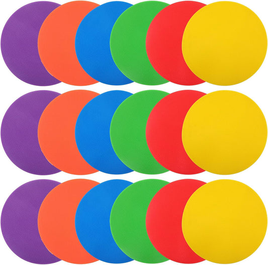 MAQUITA 18 Pcs 9inch Spot Markers Flat Field Cones,Non Slip Spot Floor Dots for Soccer Basketball Baseball Sports Speed Agility Training