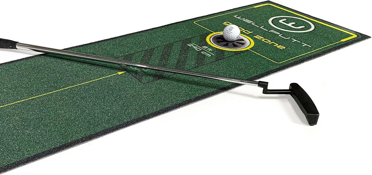 WELLPUTT - Golf Putting Training Mat - 10ft Start 2.0