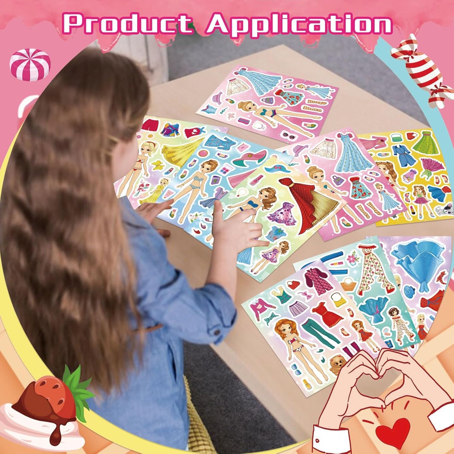 Stickers for Kids, 24 Sheets Dress Up Stickers for Girls, Make Your Own Fairy Princess Sticker, Birthday Party Favor, Classroom Rewards, Art Craft