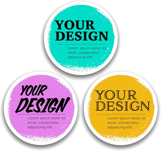 Custom 2" Circle Paper Labels - Personalized Round Stickers for Candles, Jars, Bottles and Businesses (50-10,000 Labels)
