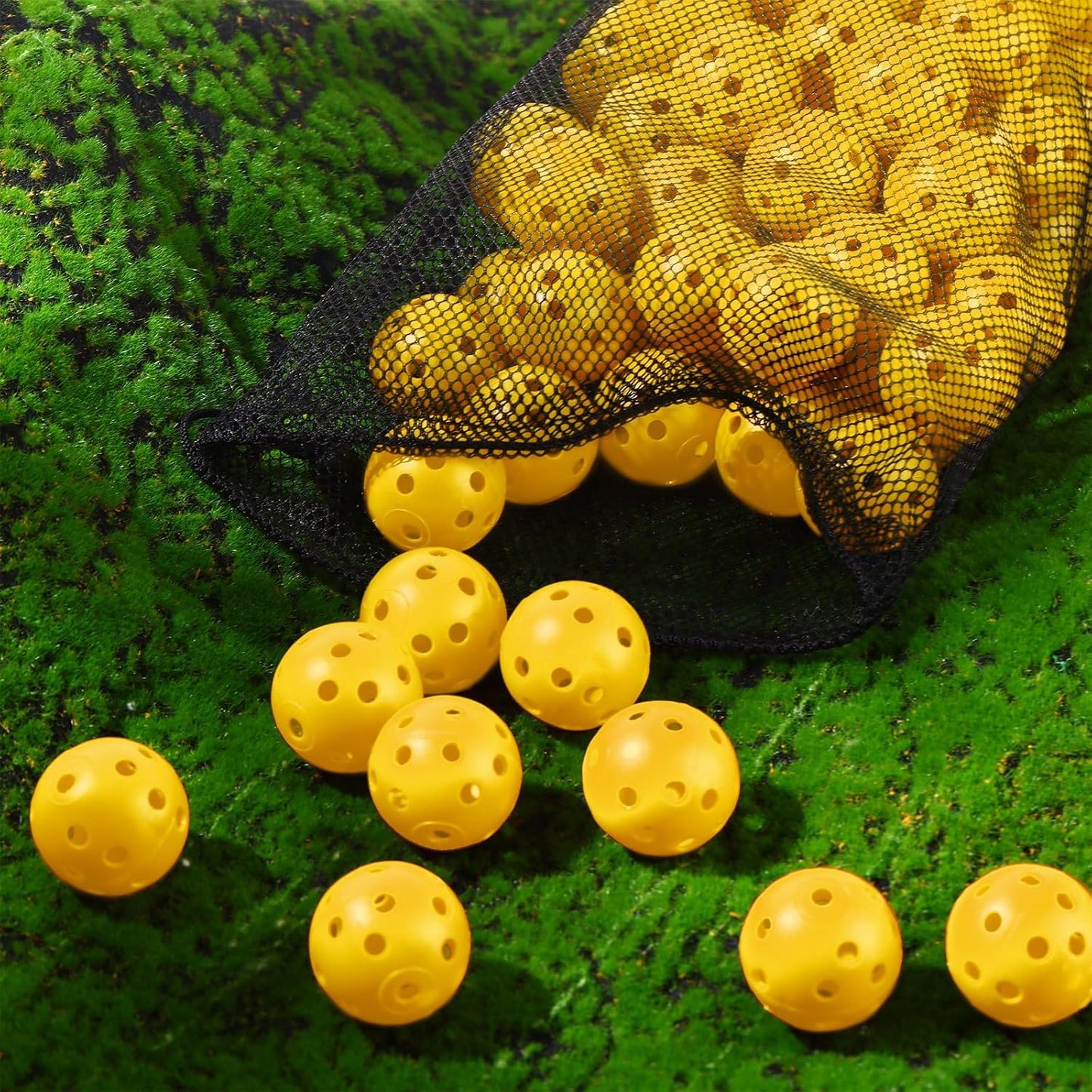 80 Pack Practice Golf Balls Limited Flight 42 mm Golf Training Airflow Hollow Plastic Ball for Women Men Indoor Outdoor Driving Range Swing Practice Home