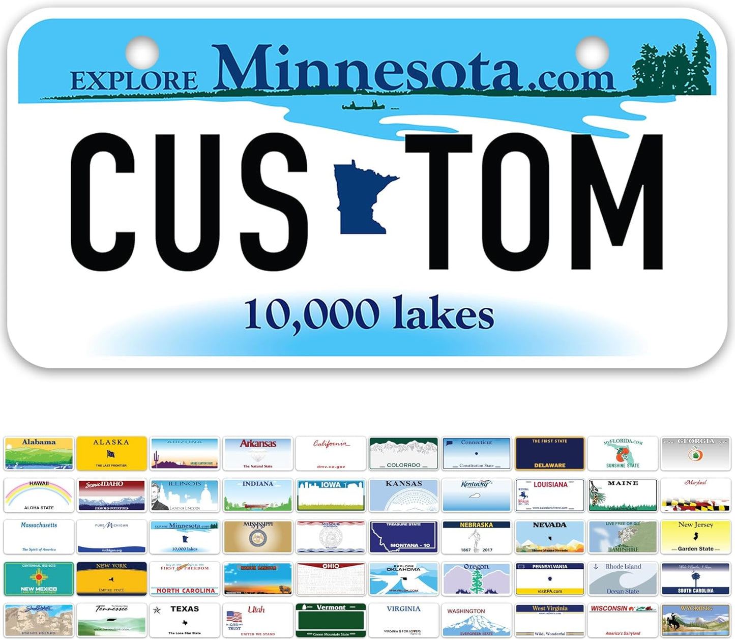 Mini License Plates, Personalized License Plates, Custom for Car, Bikes, ATV, Kids Car, Golf Cart, Jeep, 2x4 Inch, Rust-Free Fade Resistant Aluminum, USA Made by My Sign Center (Minnesota)