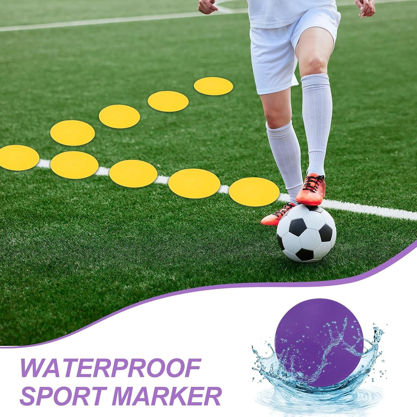 PATIKIL Spot Markers, Non-Slip Floor Dots Agility Markers Flat Field Cone Poly Dot