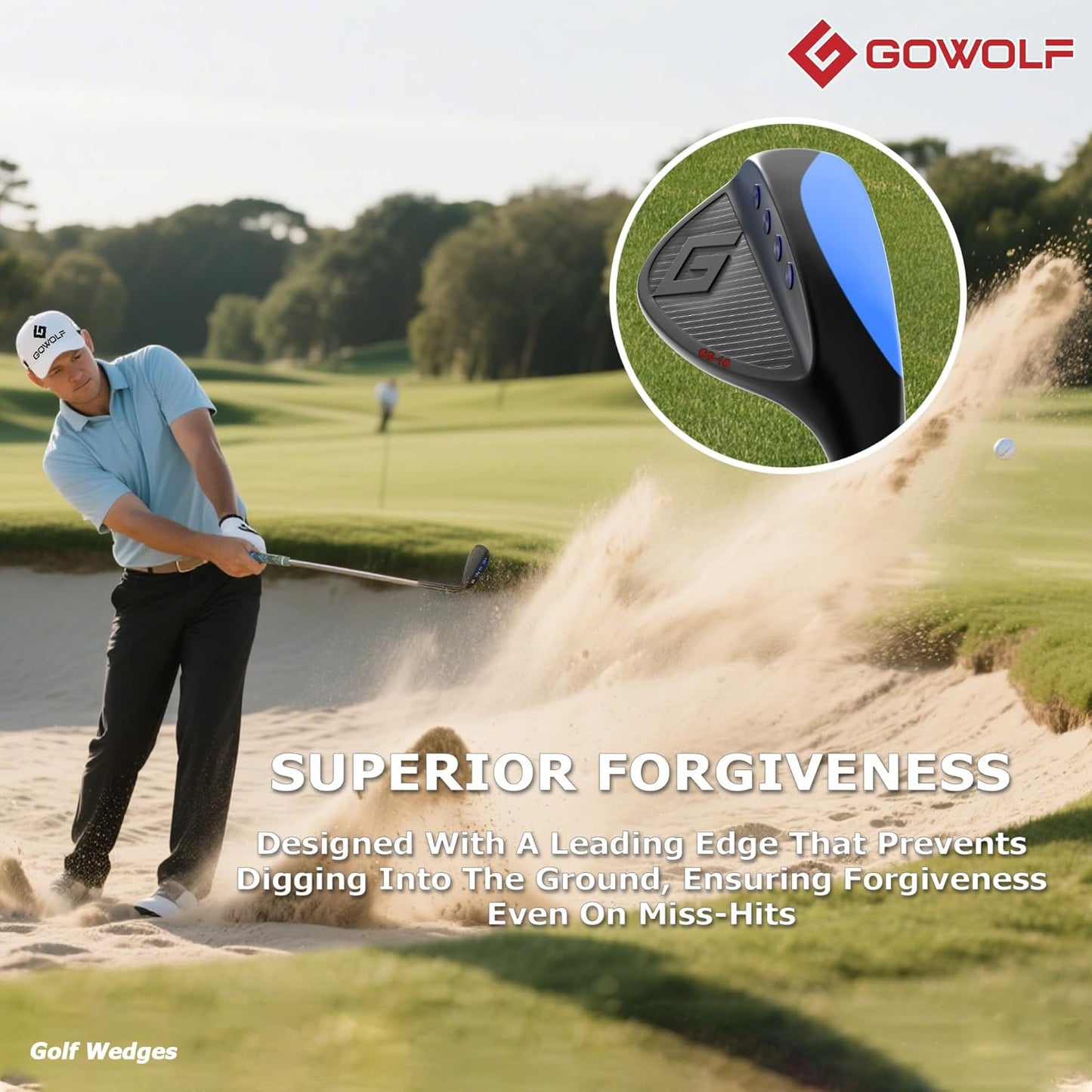 Gowolf Premium Forged Full Face Golf Wedges 50/52/54/56/58/60/69 Degree Individual or Set for Men, Right Hand Gap Wedge Sand Wedge Lob Wedge, Golf Clubs CNC Milled Face for More Spin - Great Golf Gift