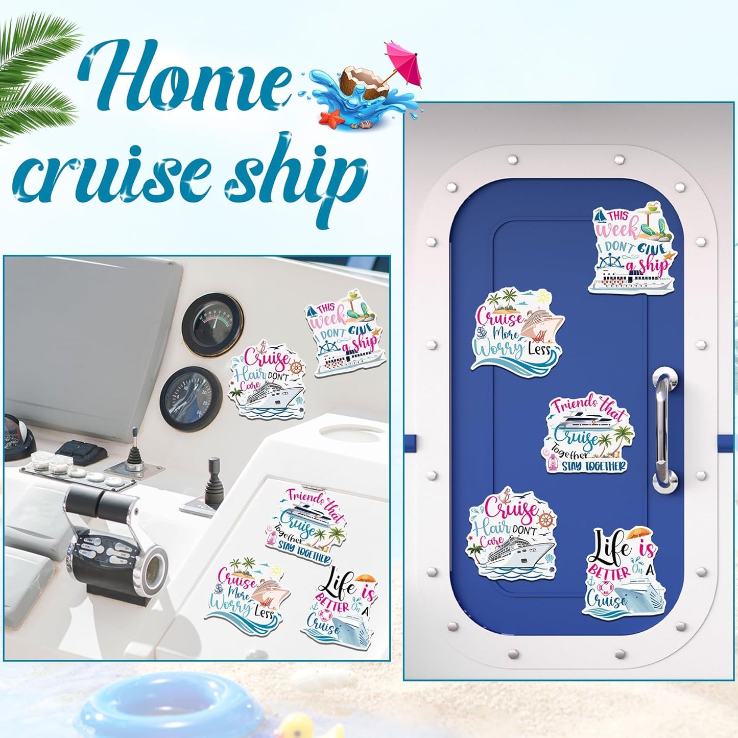 Funny Cruise Door Decorations Magnetic - 5 Pcs Friends Fun Cruise Door Magnets, Cruise Ship Essentials Magnets Fun Door Signs for Cabin Door Carnival Party Fridge Decor