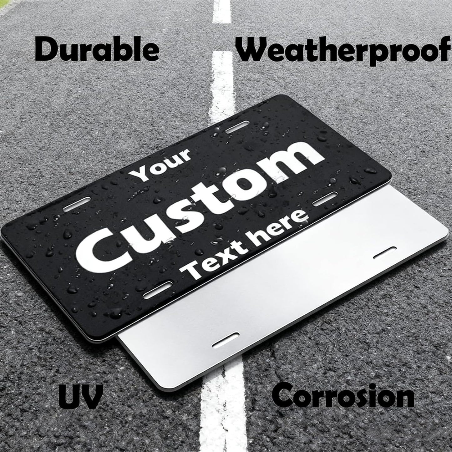 Custom License Plate, Personalized with Text/Image/Photo/Logo, Customized Aluminum Plate for Car/Truck/Bar/Cafe, 6x12 Inch Rust-Free Auto Accessories