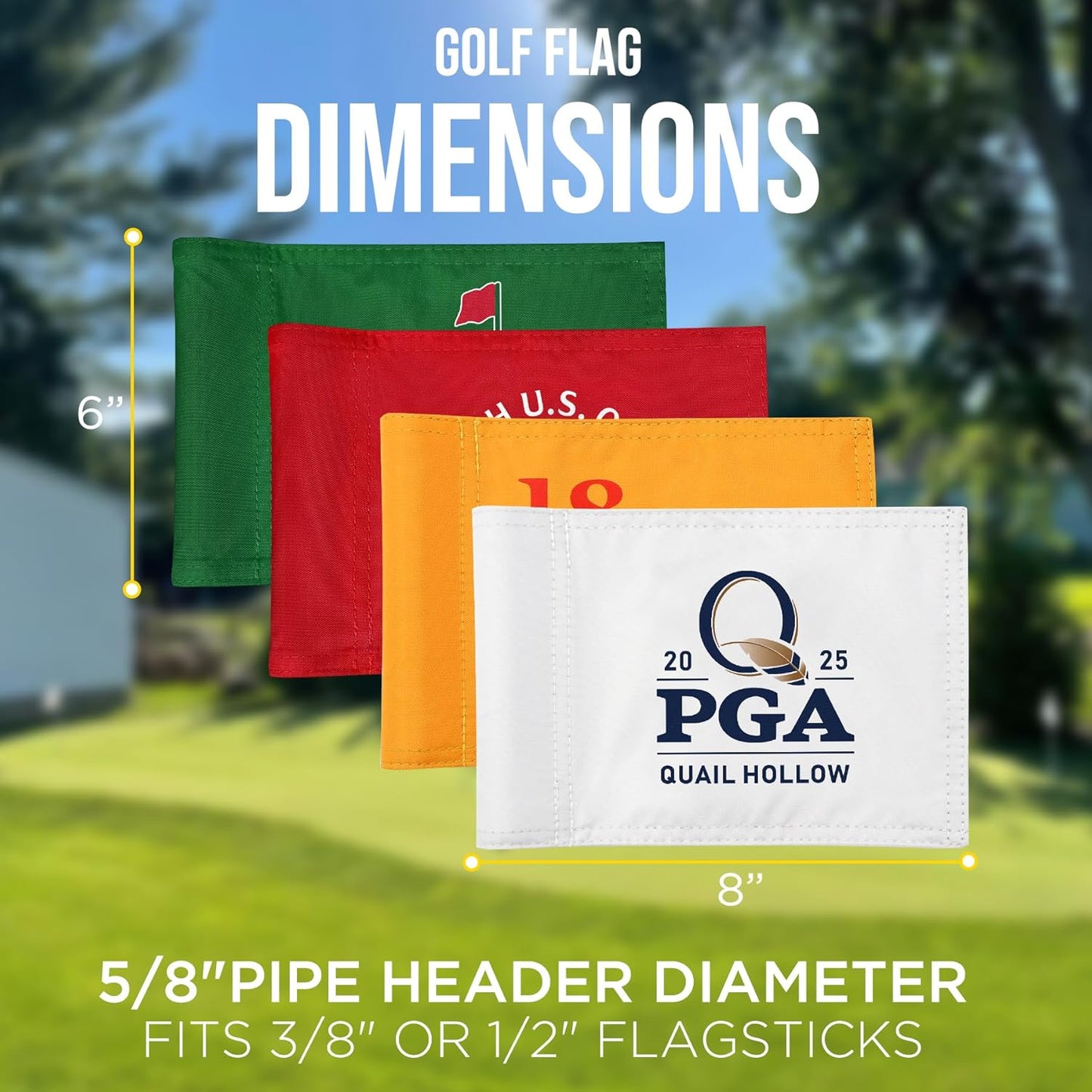 2025 Themed Mini Golf Flag, 8x6 Inch, Double-Sided Silk-Printed, Durable 420D Nylon, Ideal for Backyard Practice Putting Green