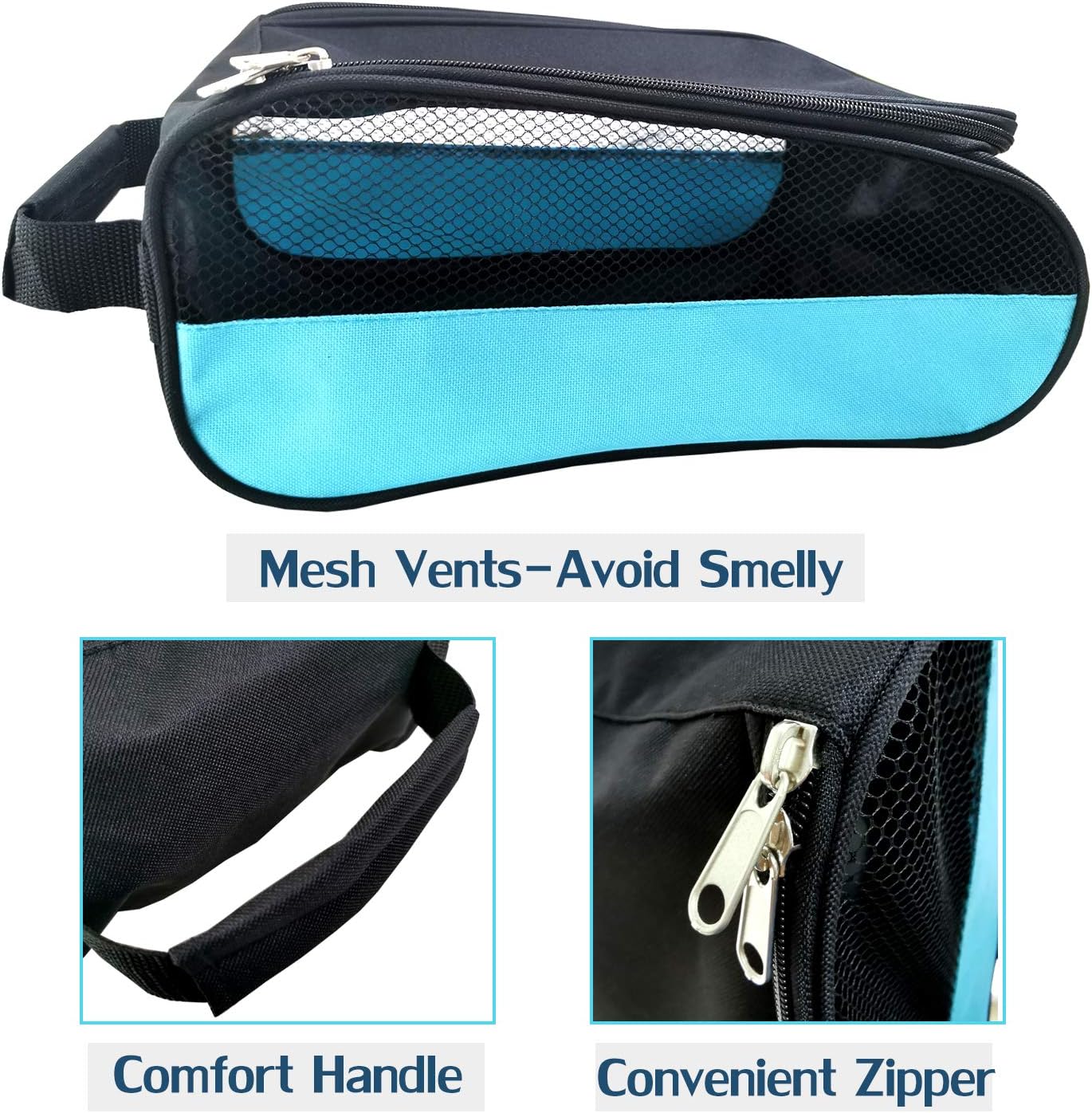 Golf Shoes Bag, Golf Shoe Bag Men, Travel Shoes Bags Zippered Sport Shoes Bag (Sky-Blue)